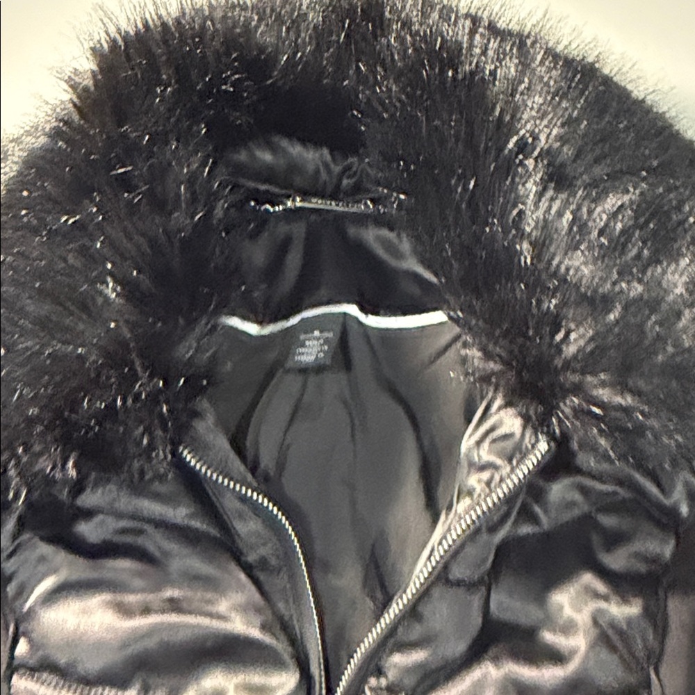 Elegant Black Faux puffer jacket